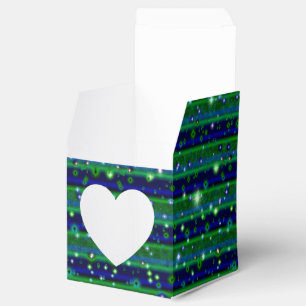 Blue Green Stripes with Stars and Raindrops Favour Box