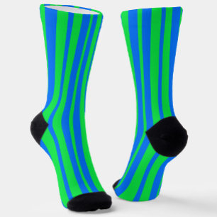 Blue Green Stylish Stripes Pattern Design  Socks