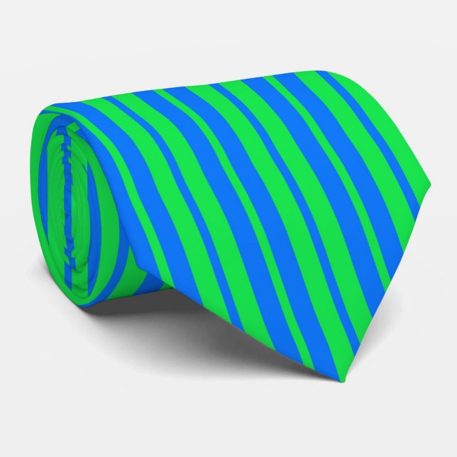 Blue Green Stylish Stripes Pattern Design  Tie (Creator Uploaded)