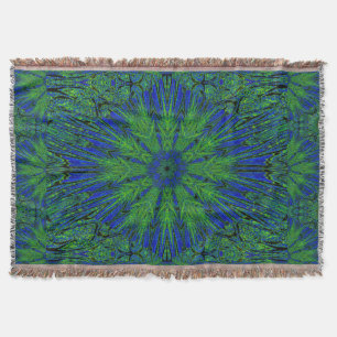 Blue Green Summer Throw Blanket
