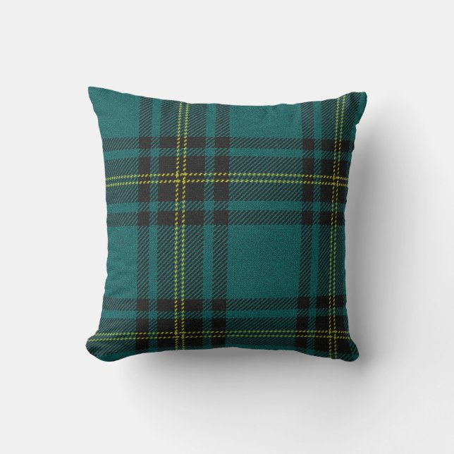 Blue-Green Tartan double-sided Cushion (Front)