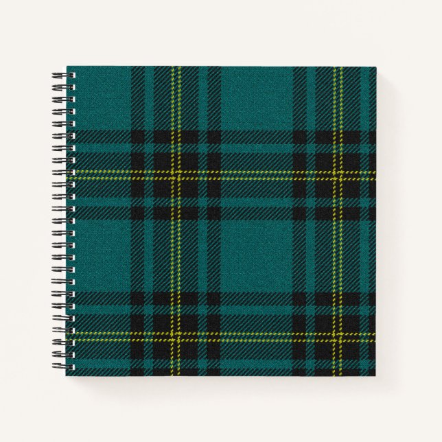 Blue-Green Tartan double-sided Notebook (Front)