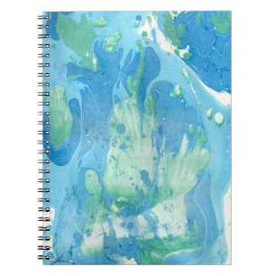 Blue Green Template Trendy Modern Abstract  Notebook