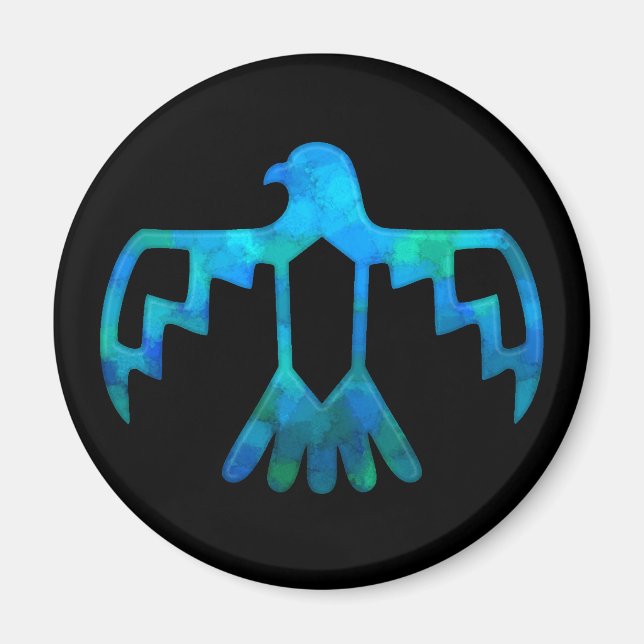 Blue-Green Thunderbird Magnet (Front)
