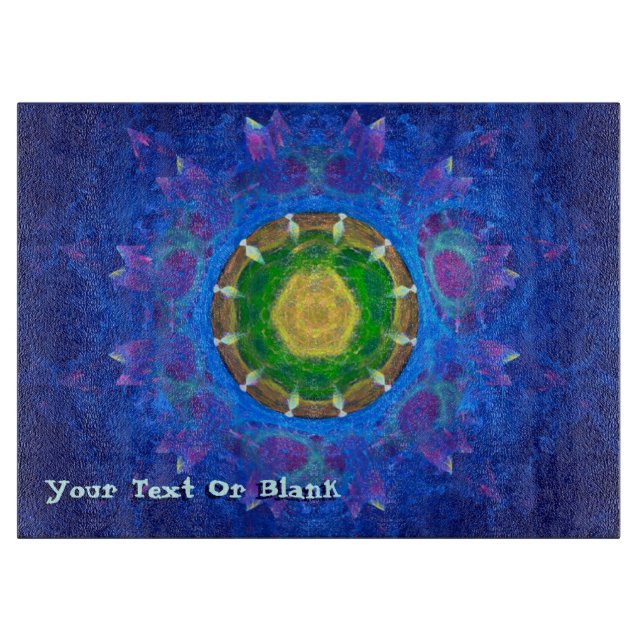 Blue-Green Tie Dye Cutting Board (Front)