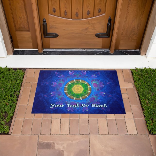 Blue-Green Tie Dye Doormat (Outdoor)