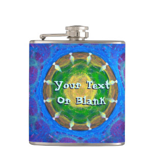 Blue-Green Tie Dye Hip Flask