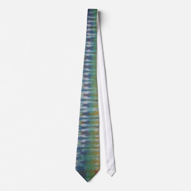 Blue Green Tie Dye Necktie (Front)