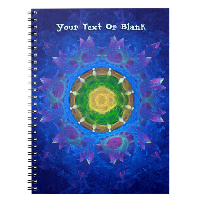 Blue-Green Tie Dye Spiral Notebook (Front)