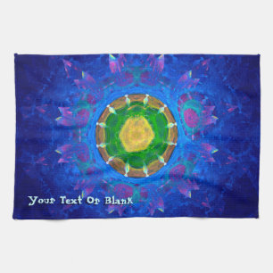 Blue-Green Tie Dye Tea Towel