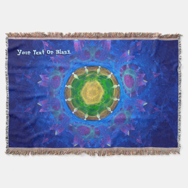 Blue-Green Tie Dye Throw Blanket (Front)