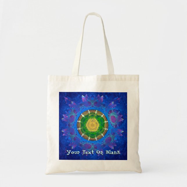 Blue-Green Tie Dye Tote Bag (Front)