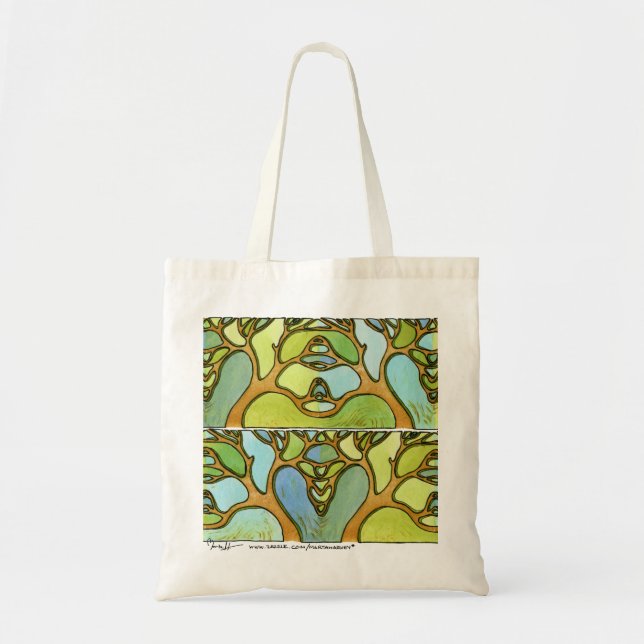 Blue Green Tree Art Bag (Front)