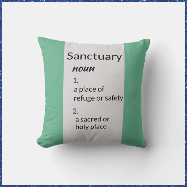 Blue Green Trendy Home Definition Sanctuary Cushion (Creator Uploaded)