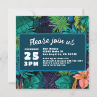 Blue Green Tropical Jungle Destination Wedding