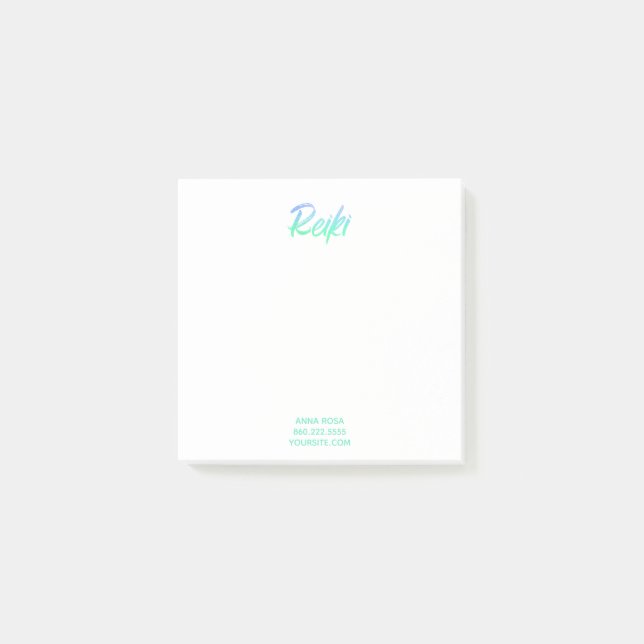 *~* Blue Green & Turquoise Reiki Iridescent Post-it Notes (Front)