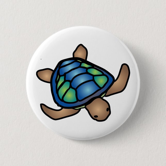 Blue Green Turtle Button (Front)