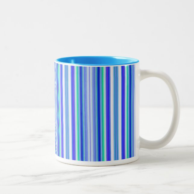 Blue Green Vertical Stripes Mug (Right)