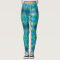 Blue Green Vibrant Colourful Snake Skin Leggings