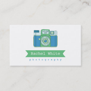 Blue & Green Vintage Camera Biz Card