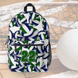 blue green volleyball team colours sports gear printed backpack