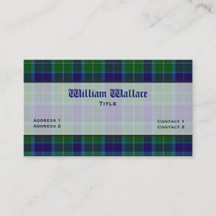 Blue & Green Wallace Plaid Custom Business Card