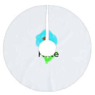Blue green watercolor add your name te brushed polyester tree skirt