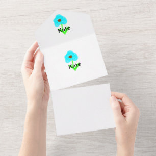 Blue green watercolor add your name text custom all in one invitation