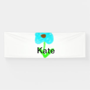 Blue green watercolor add your name text custom banner