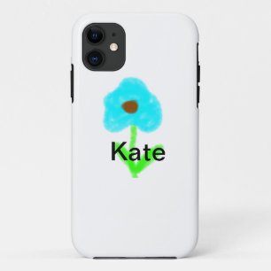 Blue green watercolor add your name text custom Case-Mate iPhone case