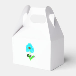 Blue green watercolor add your name text custom  favour box