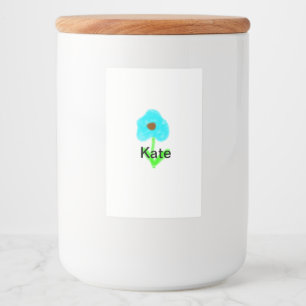 Blue green watercolor add your name text custom food label