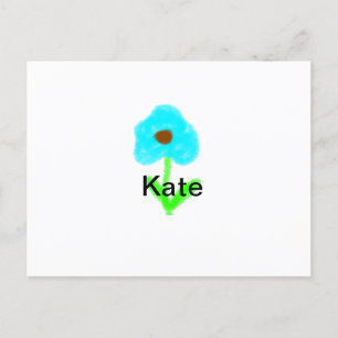 Blue green watercolor add your name text custom  holiday postcard