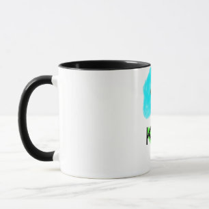 Blue green watercolor add your name text custom mug