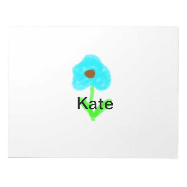 Blue green watercolor add your name text custom  notepad (Front)