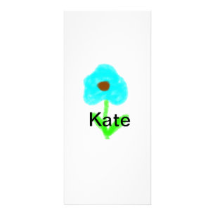 Blue green watercolor add your name text custom rack card