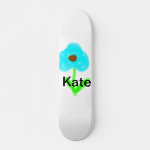 Blue green watercolor add your name text custom  skateboard