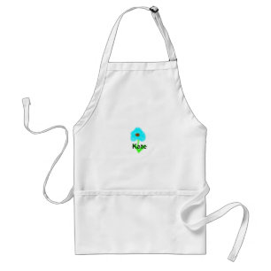 Blue green watercolor add your name text custom  standard apron