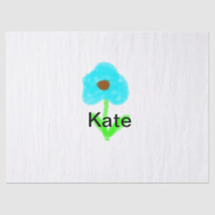 Blue green watercolor add your name text custom  tissue paper