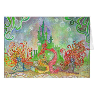 Blue & Green Watercolor Mermaid Lagoon -