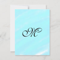 Blue green watercolor monogram add letter pastel