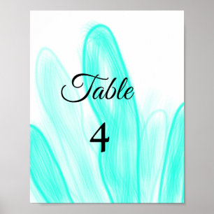 Blue green watercolor sea weed custom wedding poster