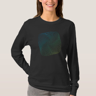 Blue Green Wave Squircle Geometric Ripple Cool Gee T-Shirt