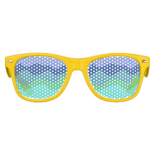 Blue Green Waves Colour Gradient  Kids Sunglasses