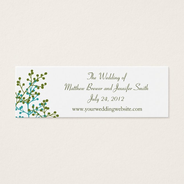 Blue & Green Wedding Website Information Cards (Front)