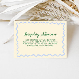 Blue Green Whimsical Handwritten Display Shower Enclosure Card