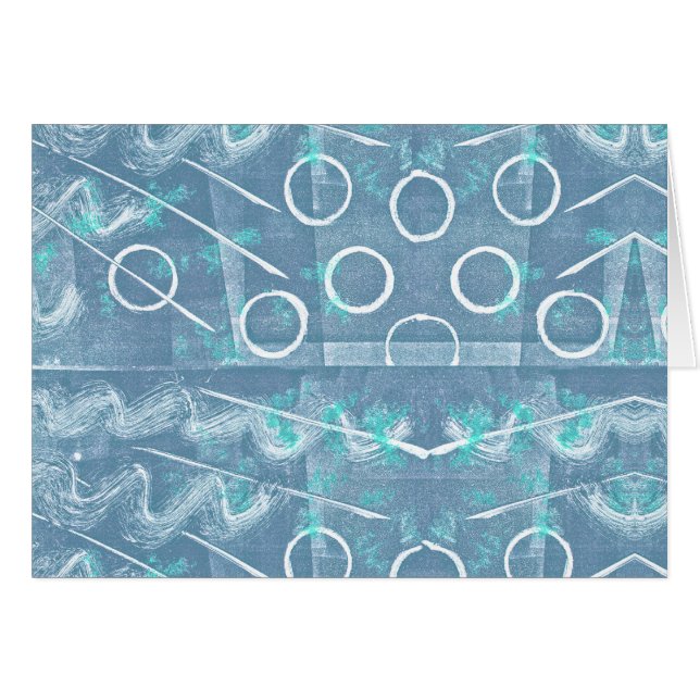 Blue Green White Abstract (Front Horizontal)