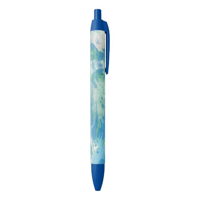 Blue Green White Modern Elegant Abstract Template Blue Ink Pen (Bottom (Vertical))