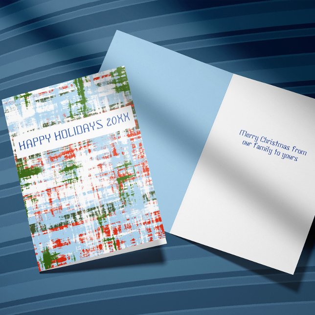 Blue Green White Red Abstract Expressionism Holiday Card (Creator Uploaded)
