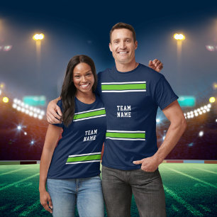 Blue Green White Sports Jersey Team Name Unisex T-Shirt